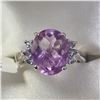 SILVER AMETHYST TANZANITE RING (~SIZE 7)