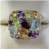 Image 1 : SILVER MULTI GENUINE GEMSTONE(5.2CT) RING