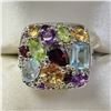 SILVER MULTI GENUINE GEMSTONE(5.2CT) RING