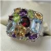 Image 2 : SILVER MULTI GENUINE GEMSTONE(5.2CT) RING