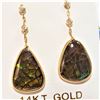 14K YELLOW GOLD CANADIAN AMMOLITE DIAMOND