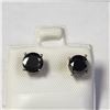 Image 1 : 14K WHITE GOLD BLACK DIAMOND(1.75CT) EARRINGS