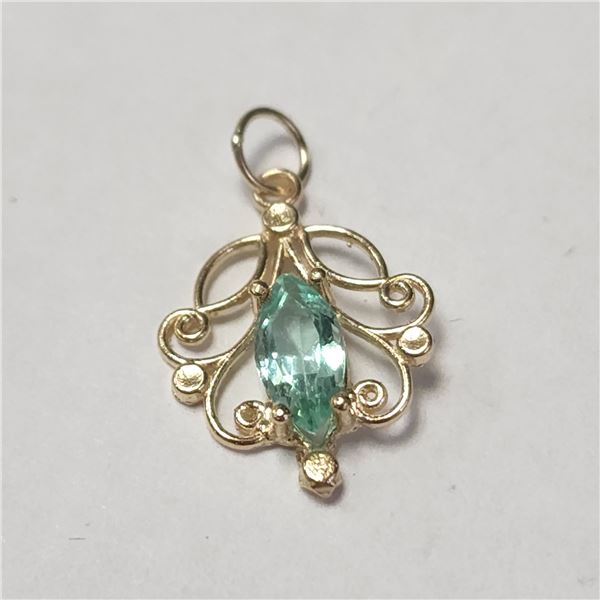 14K YELLOW GOLD EMERALD(0.8CT)  PENDANT