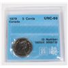 Image 1 : 1979 5 CENT UNC-66 (MS)  GRADED BY C.C.C.S.