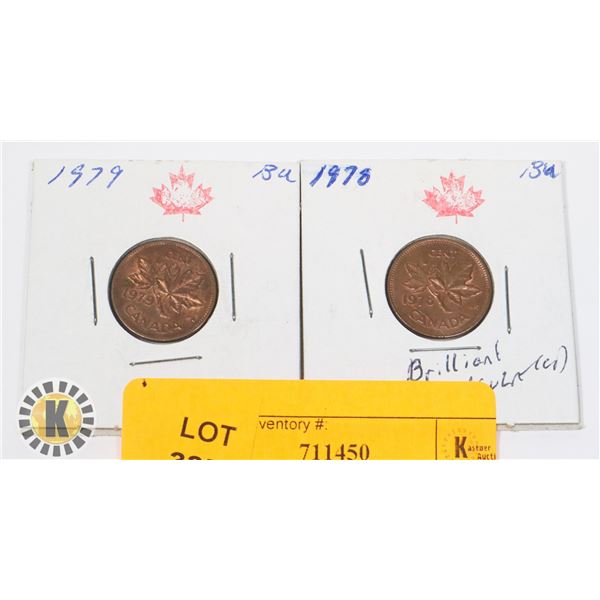 1979 AND 1978 CANADIAN BU PENNIES