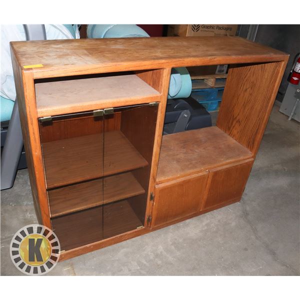 ESTATE ENTERTAINMENT CENTER WITH GLASS DOORS