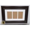 Image 1 : 19.5" X 13" MATTED FOR 3 PICTURES PICTURE FRAME