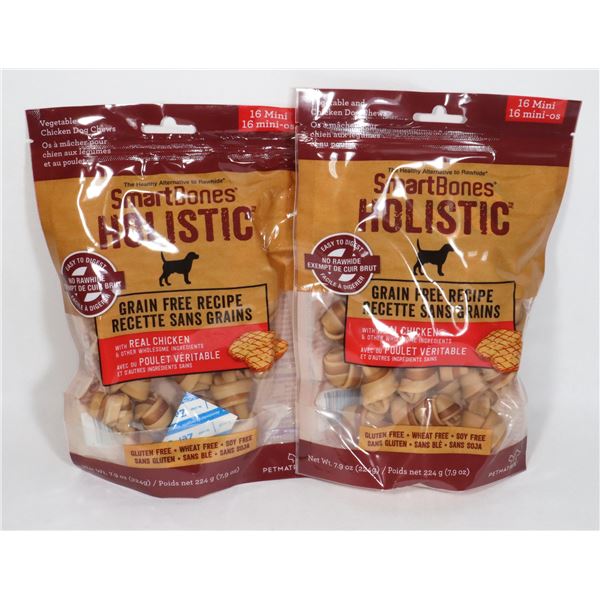 2 BAGS 224G SMART BONES HOLISTICDOG CHEWS