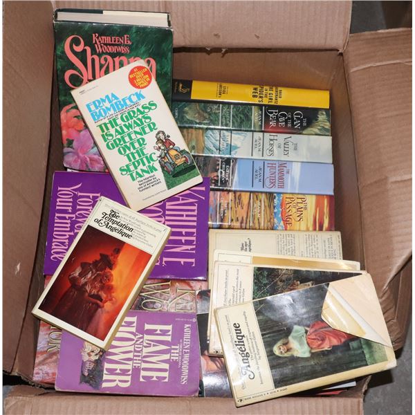 LARGE BOX OF VINTAGE ROMANCE BOOKS