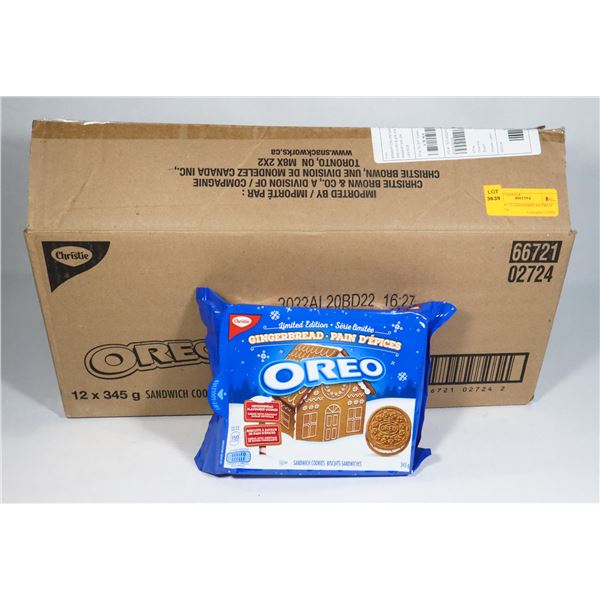 CASE OF 12 GINGERBREAD OREO COOKIES