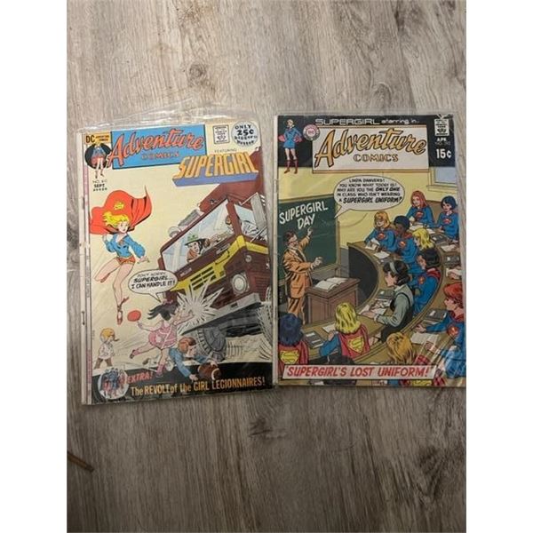 TWO ADVENTURE COMICS # 410 & 392,1971, SUPERGIRL! G