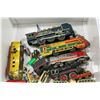Image 1 : LARGE BOX FULL OF TIN LITHOGRAPH TOY TRAINS &