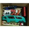 Image 1 : LOT OF VINTAGE TOY TRUCKS, TRACTOR TRAILERS, ETC