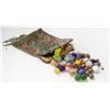 ANTIQUE PURSE FULL OF MARBLES