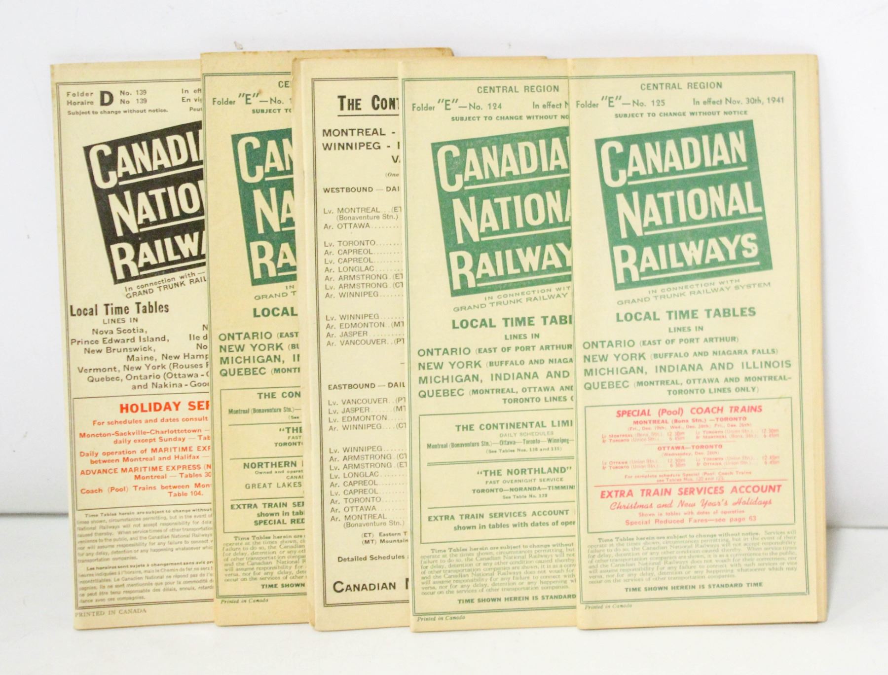 LOT OF 1940S CN STEAM TRAIN SCHEDULES lot-of-1940s-cn-steam-train-schedules