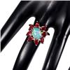Image 2 : Natural Unheated Ethopian White Opal Ruby Ring