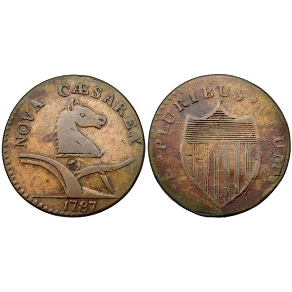1787 New Jersey Maris 34 J R3 Deer Head F15 1787 New Jersey Maris 34 J R3 Deer Head F15