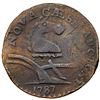 Image 2 : 1787 New Jersey Maris 56-n R1 struck over 1787 Connecticut Miller 33.25-Z.24 R6 VG10