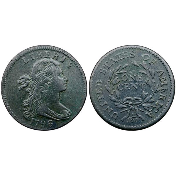 1796 S-101 R5- Draped Bust F12+