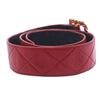 Image 2 : Chanel Red Quilted Lambskin Leather Matelasse Belt