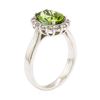 Image 4 : 2.92 ctw Oval Mixed Green Tourmaline And Round Brilliant Cut Diamond Ring - 14KT