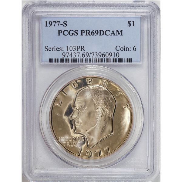 1977-S Eisenhower Dollar Coin PCGS PR69DCAM