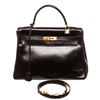 Image 1 : Hermes Black Leather Kelly 32cm Shoulder Bag