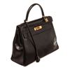 Image 2 : Hermes Black Leather Kelly 32cm Shoulder Bag