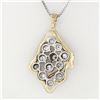 Image 5 : 14k Two Tone Gold 1.06 ctw Bezel Set Diamond Freeform Bubble 18" Pendant Necklac
