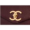 Image 5 : Chanel Vintage Burgundy Caviar Leather CC Turn Lock Shoulder Bag