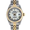 Image 2 : Rolex Ladies Quickset 2T 18K MOP Roman Datejust Oyster Perpetaul Wristwatch 26MM
