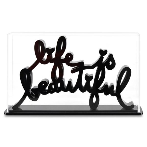 Life is Beautiful (Black) by Mr Brainwash