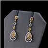 Image 2 : 14K Rose, White and Yellow Gold Diamond Dangle Earrings