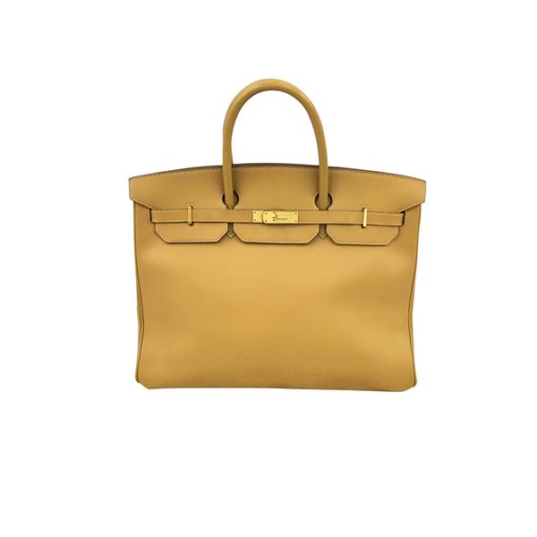 Hermes Yellow Leather Birkin 40cm Bag