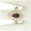 Image 5 : Vintage 18k White and Yellow Gold 2.98 ctw Ruby and Diamond Cocktail Ring