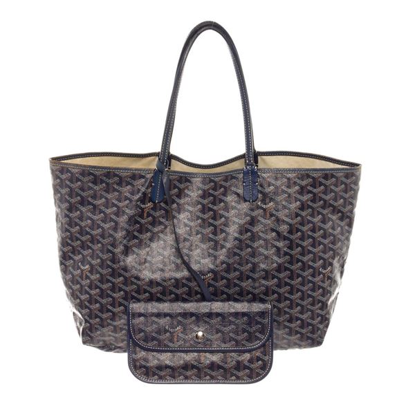 Goyard Blue Goyardine Coated Canvas St. Louis PM Tote Bag
