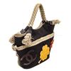 Image 2 : Chanel Black Canvas CC Floral Shoulder Bag