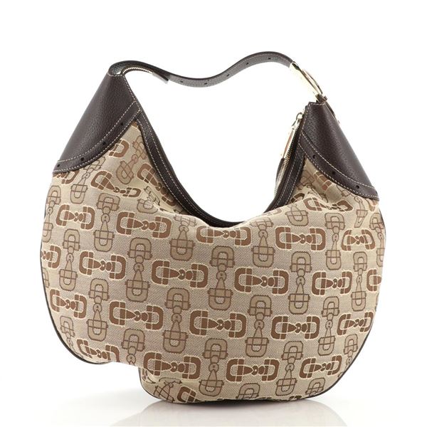 Gucci Glam Hobo Horsebit Canvas Medium