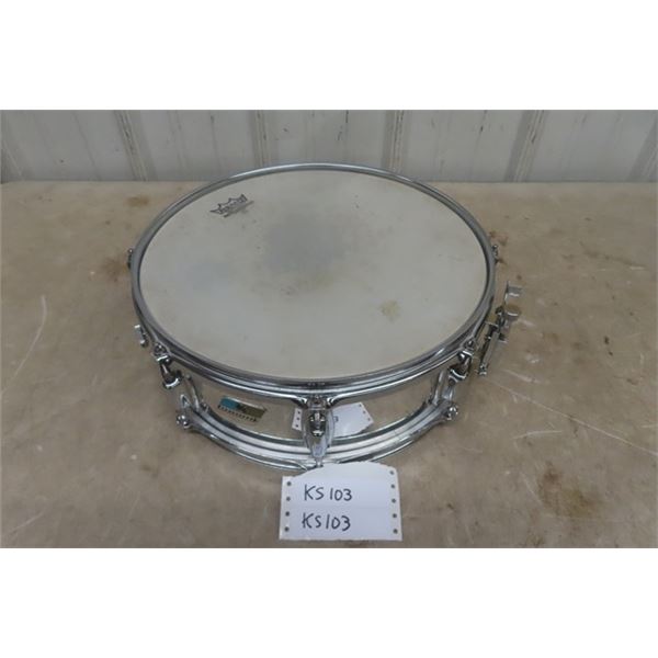 Ludwig "Olive Badge" Chrome Over Wood Snare Drum 