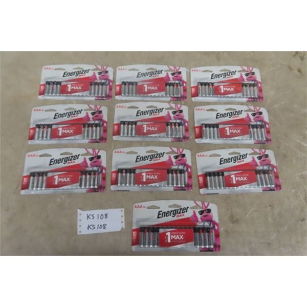 10 Packs of 16 AAA Energizer Max Batteries - Dated 2020 