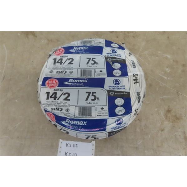 Brand New 75 Meter Roll Romex NMD 90 14-2 House Hold Wire 