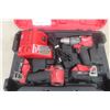 Image 2 : Milwaukee 18 Volt Drill and Impact Driver with 2 Batteries + Charger in Hard Case - Tested 