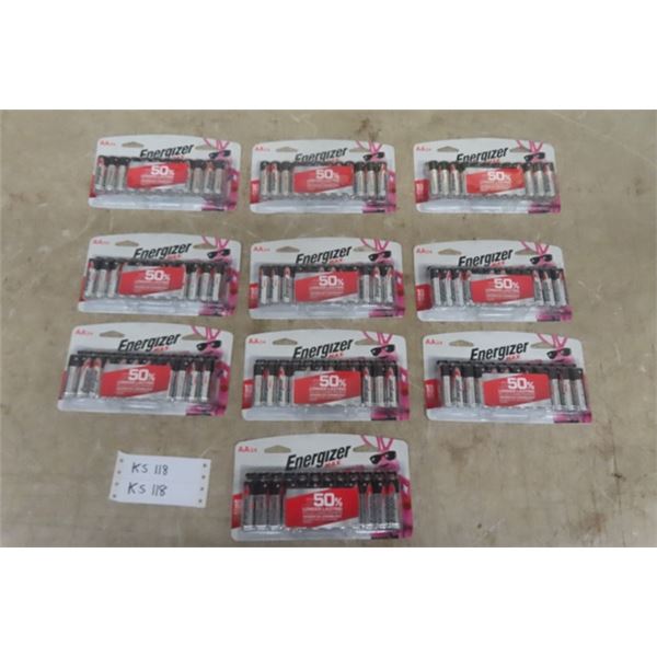 10 Packs of Energizer Max AA Batteries - 24 Per Pack - New in Packages Dated 2019 