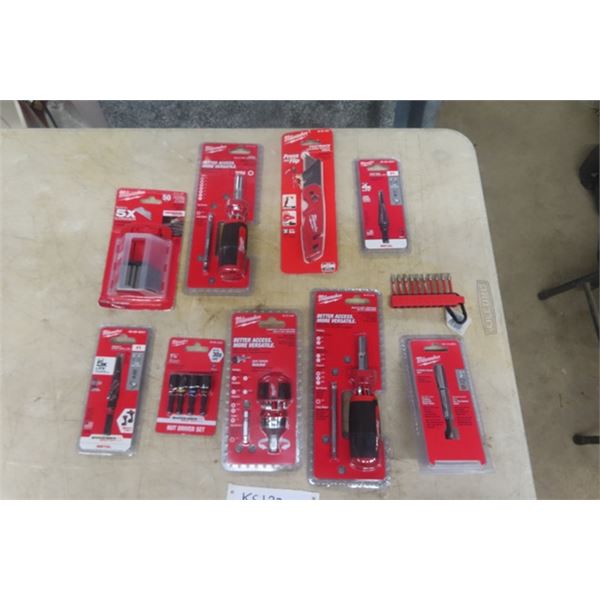 Milwaukee Torque Drivers, Step Drill Bits, Utility Knife, Blades, Plus More - All New in Packages 