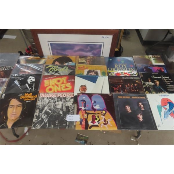 30 Assorted Rock Records - Neil Diamond, Eagles, Doobie Brothers Plus More 