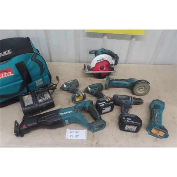 Makita LXT Lithium Ion Tool Kit, 18V Cordless Tool Kit in Soft Bag, Circular Saw, Reciprocating Saw,