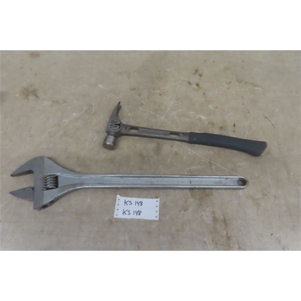 Westward 24'' Crescent Wrench , Stiletto Framing Hammer 