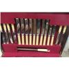 Image 2 : Antique 1940s 95 Piece England Silverware Set in Wood Case