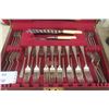 Image 3 : Antique 1940s 95 Piece England Silverware Set in Wood Case