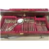 Image 4 : Antique 1940s 95 Piece England Silverware Set in Wood Case